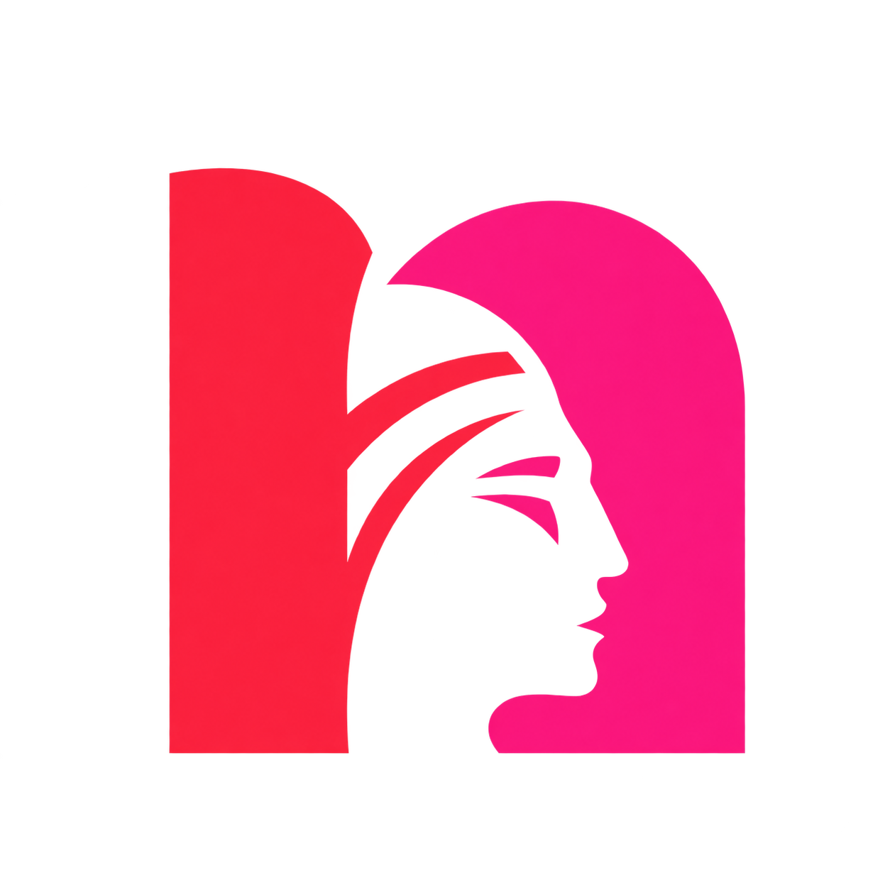 Logo nanetu: písmeno n s indiánským profilem